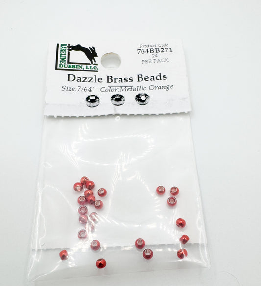 Dazzle Brass Beads Metallic Orange