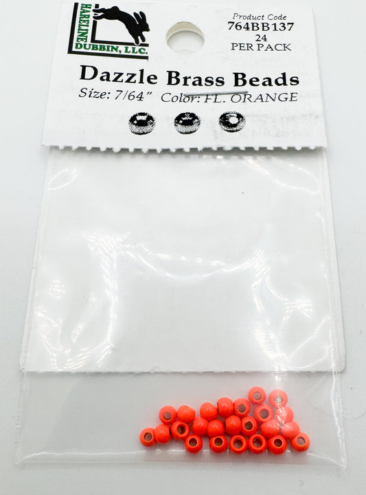 Dazzle Brass Beads Fl. Orange