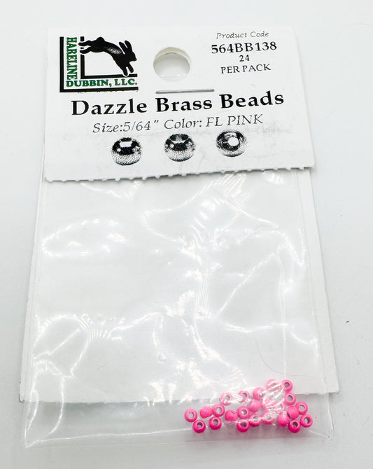 Dazzle Brass Beads Fl. Pink