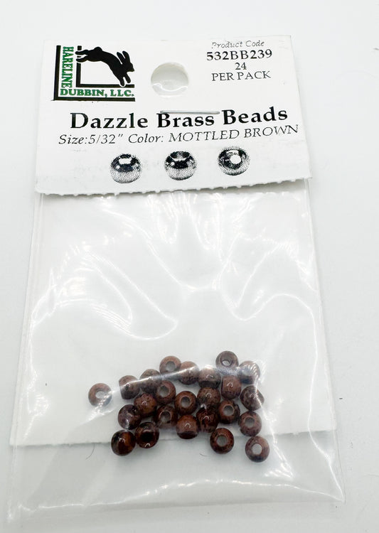 Dazzle Brass Beads Mottled Brown