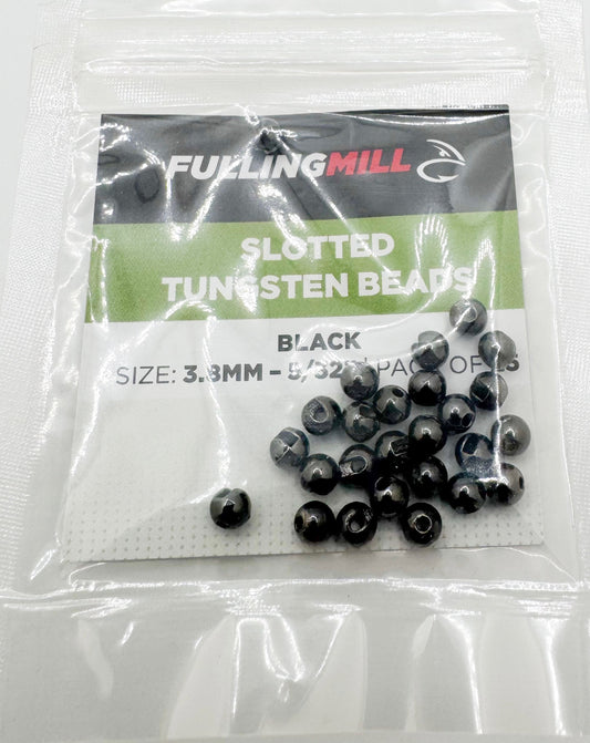 Slotted Tungsten Beads Black