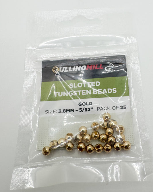 Slotted Tungsten Beads Gold