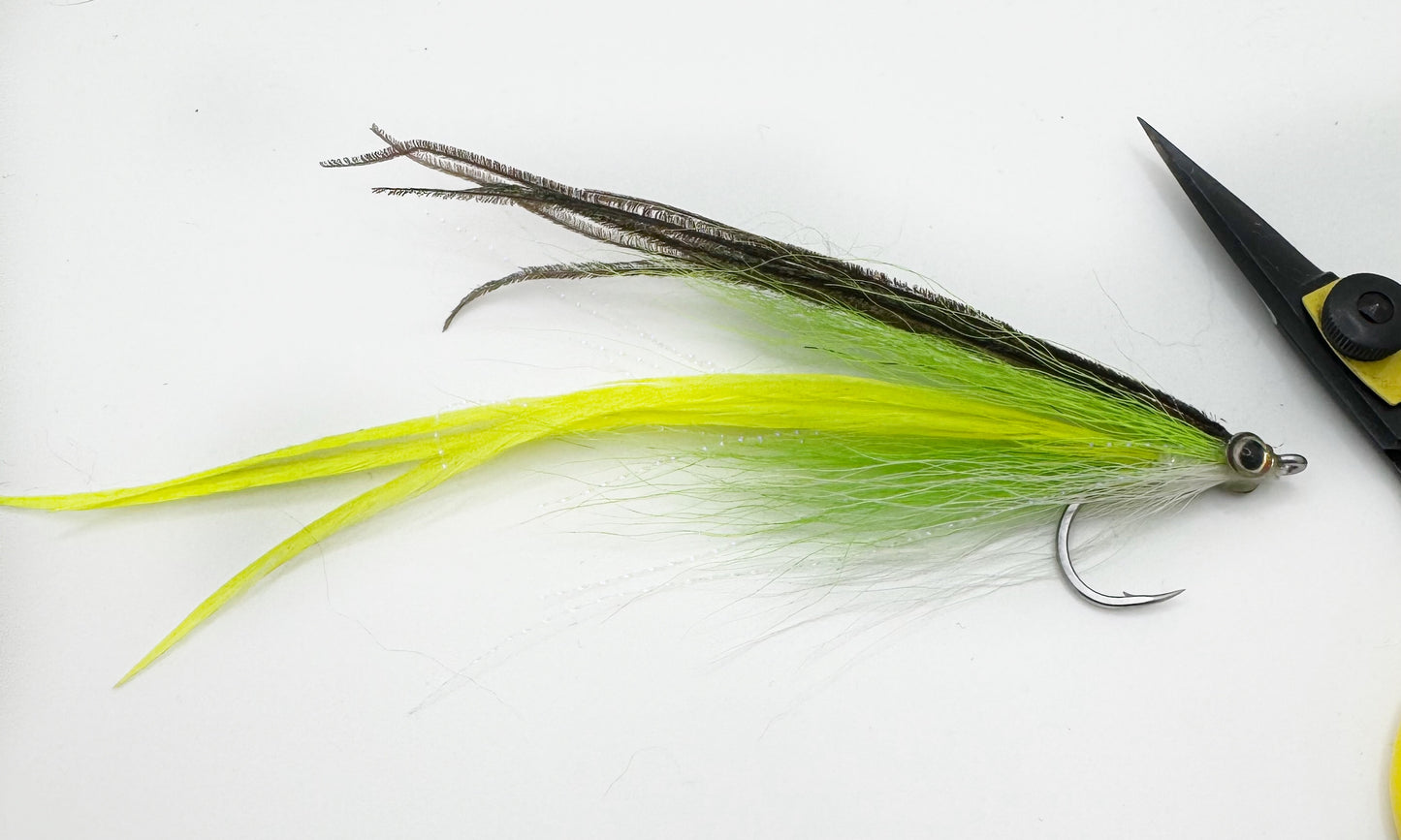 Flat Wing Striper Fly Chartreuse/White