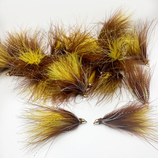 Cone Head Soft Hackle Streamer Brown/Yellow