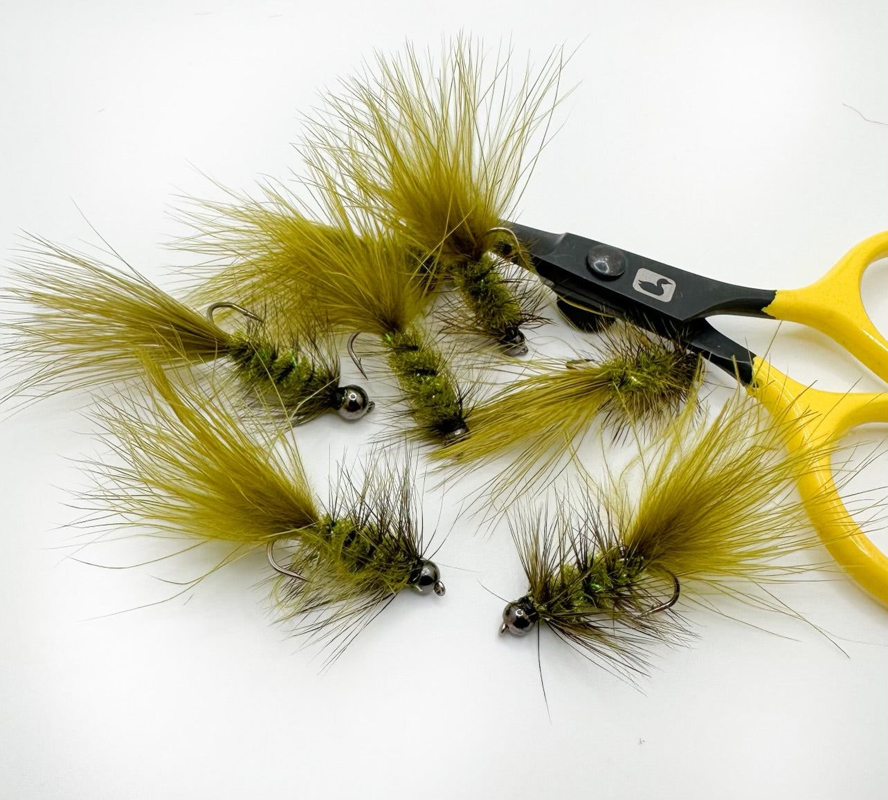 Bead head olive crystal wooly bugger