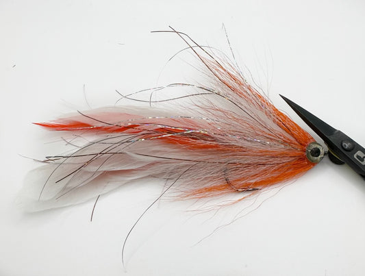 Reverse Tied Pike Deceiver Orange/White 3/0