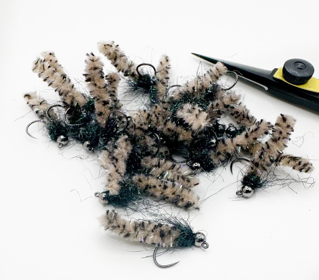 Mop Insect Fly Mottled Tan Mop Fly Tungsten BH – North Country Fly Shop