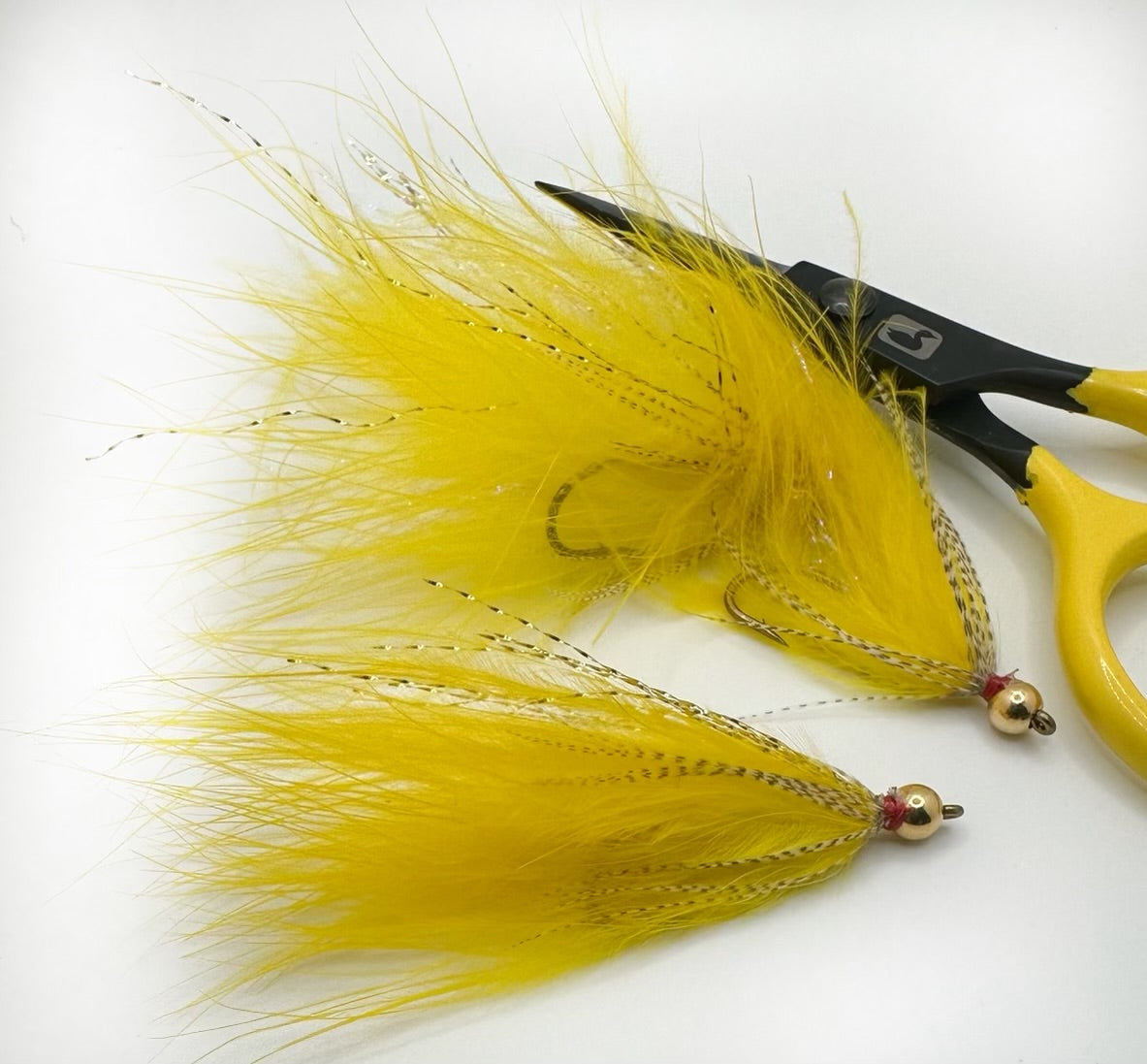 Bead head soft hackle streamer yellow