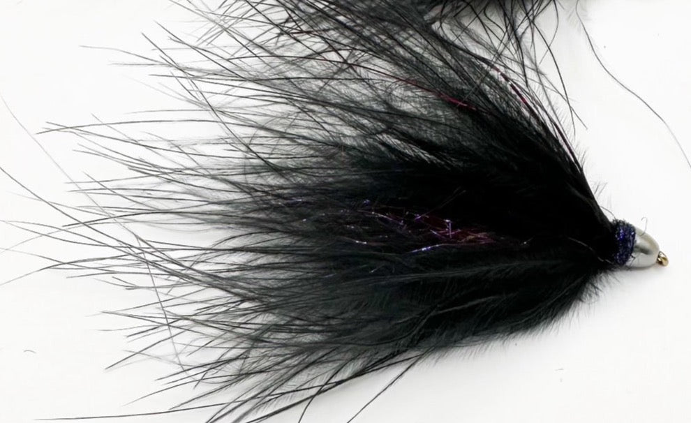 Cone Head Soft Hackle Streamer Morticia (Black)