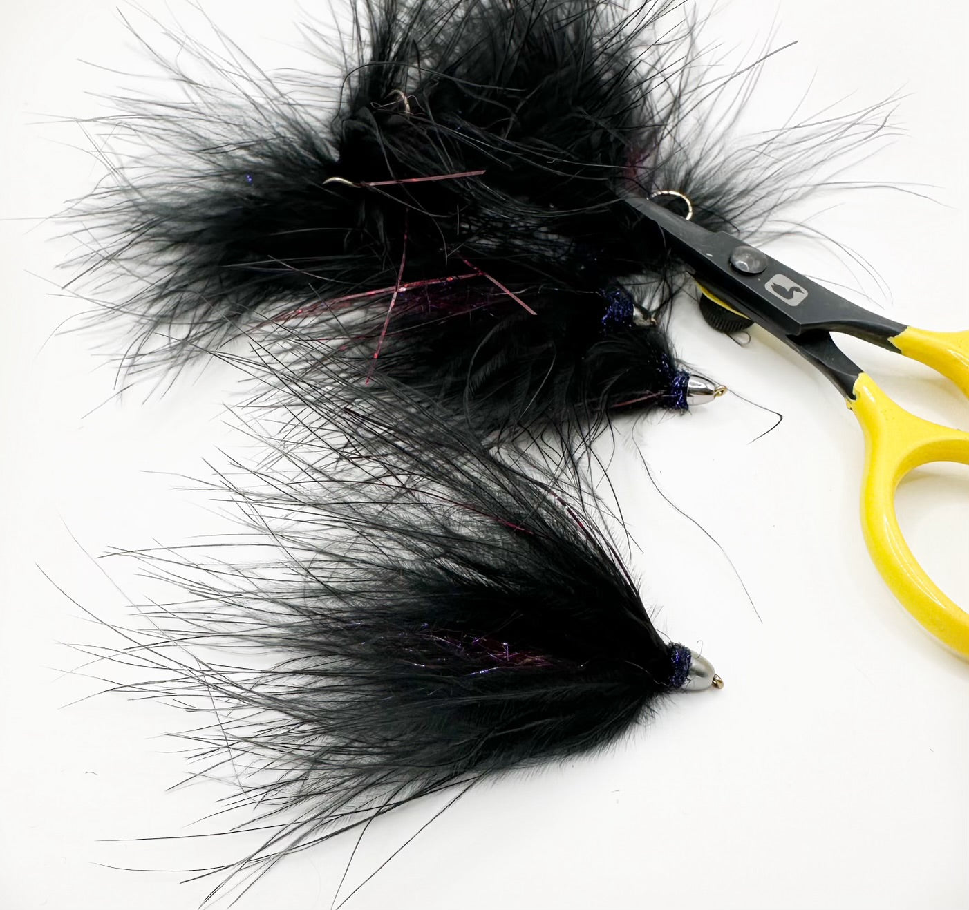 Cone Head Soft Hackle Streamer Morticia (Black)